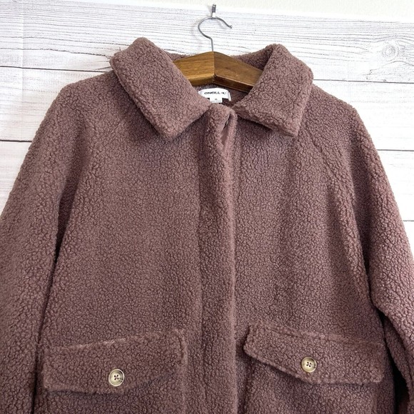 O'Neill Makenna Solid Pile Fleece Jacket Dusty Mauve NWT Size Medium - Picture 3 of 12